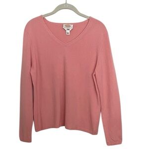 Talbots soft pink cashmere V neck sweater